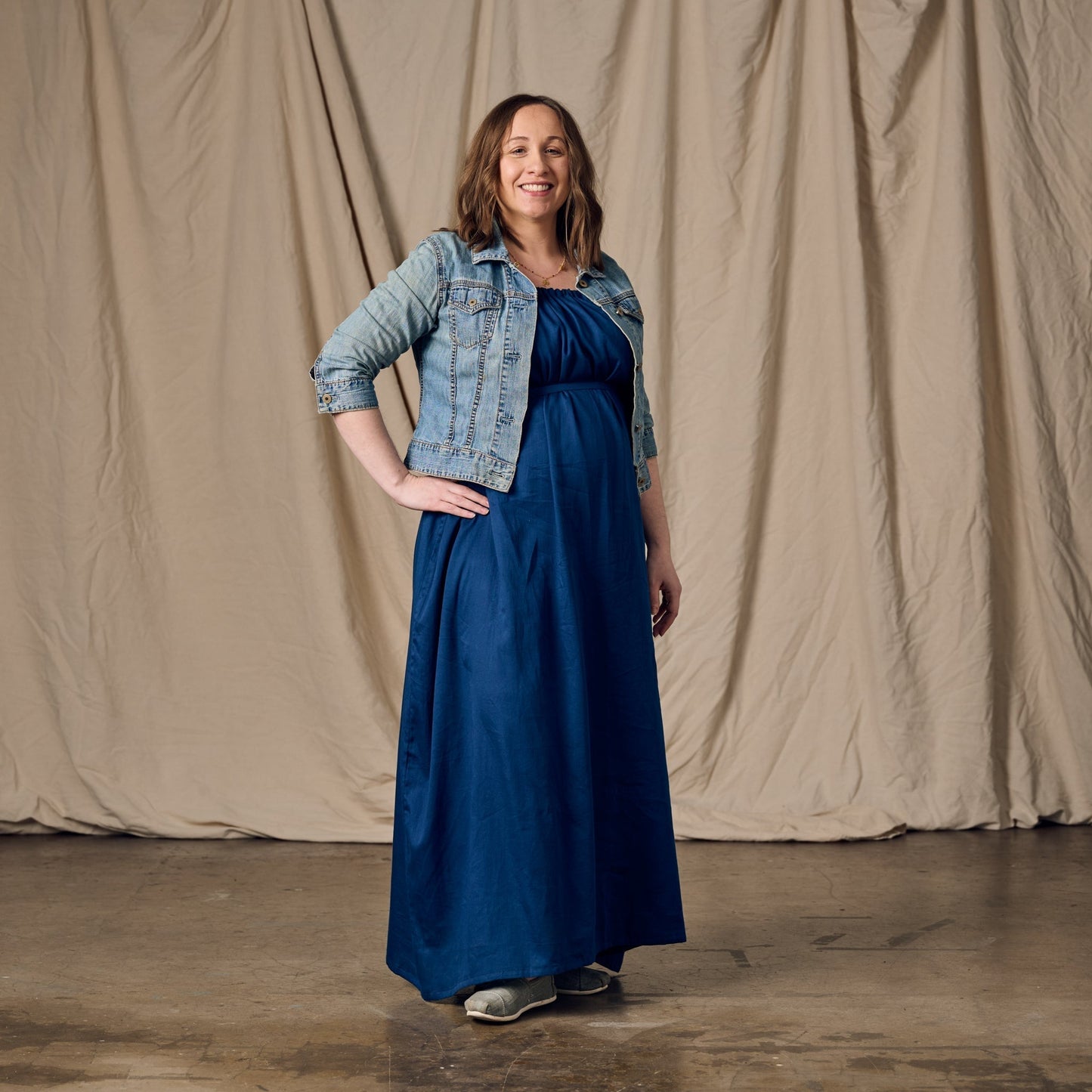 Kanya Blue Cotton Maxi Style Dress