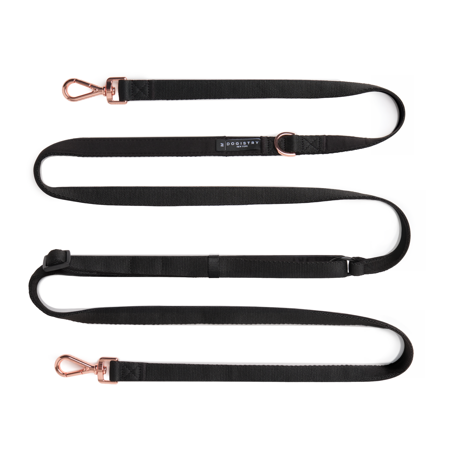 Metro Hands Free Leash - Black / Shiny Rose Gold