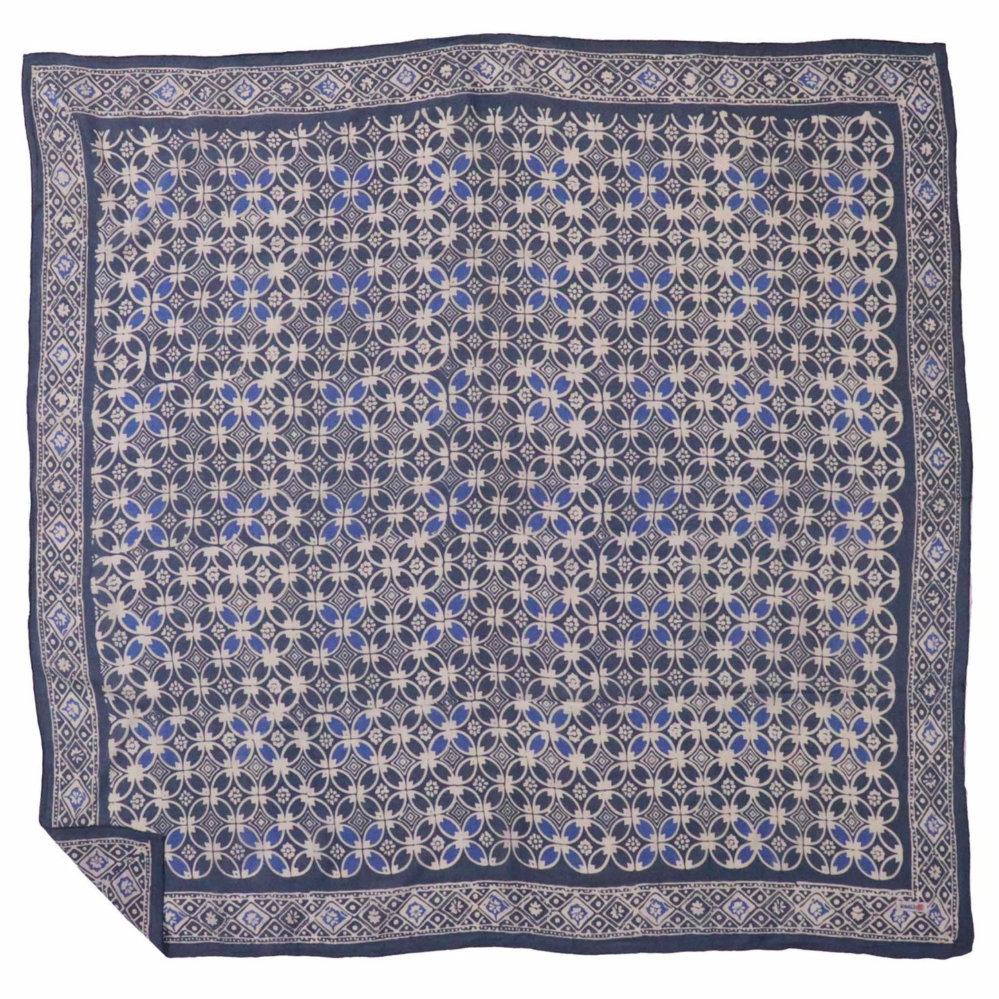 Large 39" Hand Dyed Batik Bandana Charcoal Gray, Size XL Scarf, Oversized - Osadia Concept Store