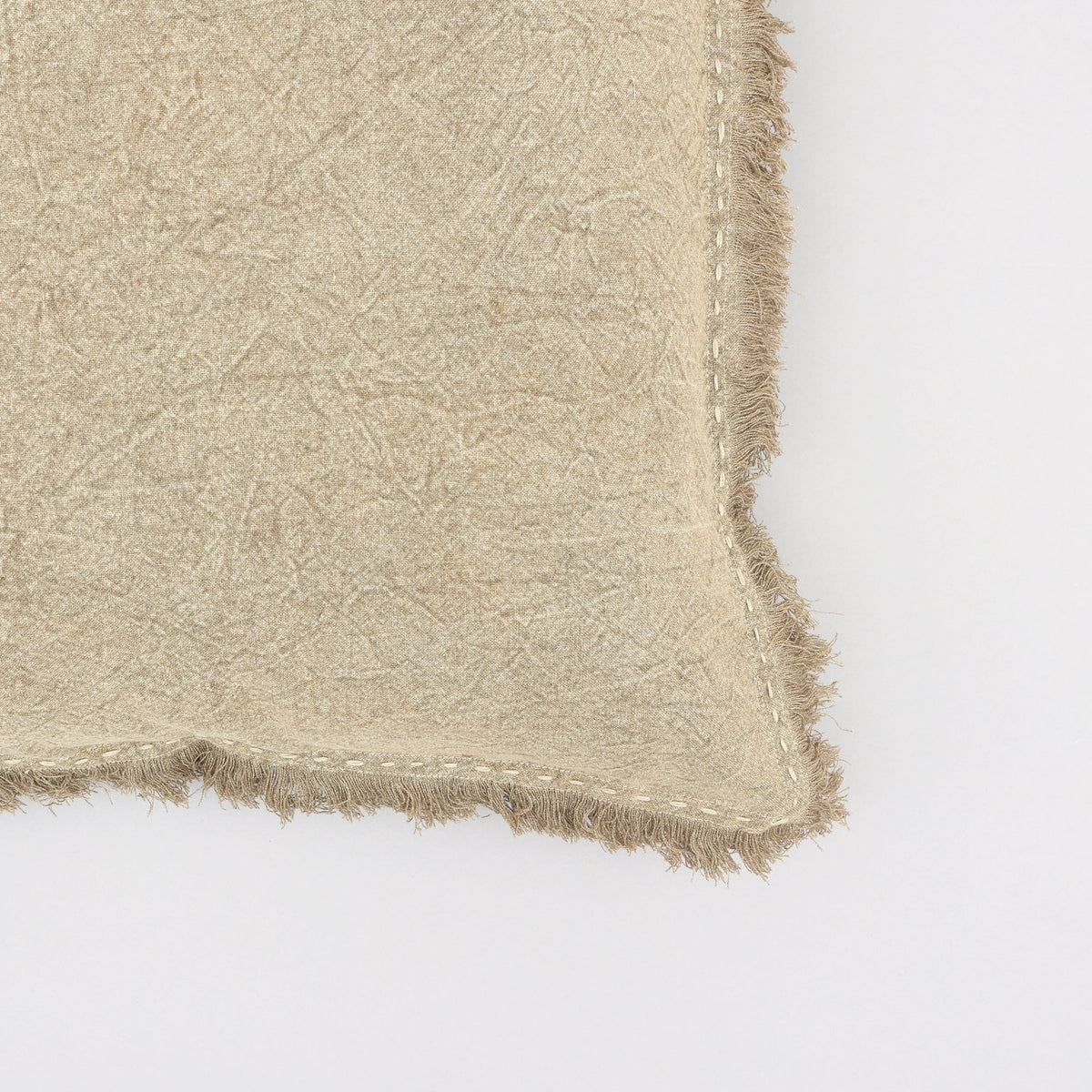 Stonewashed Linen Pillow with Hand Worked Edges