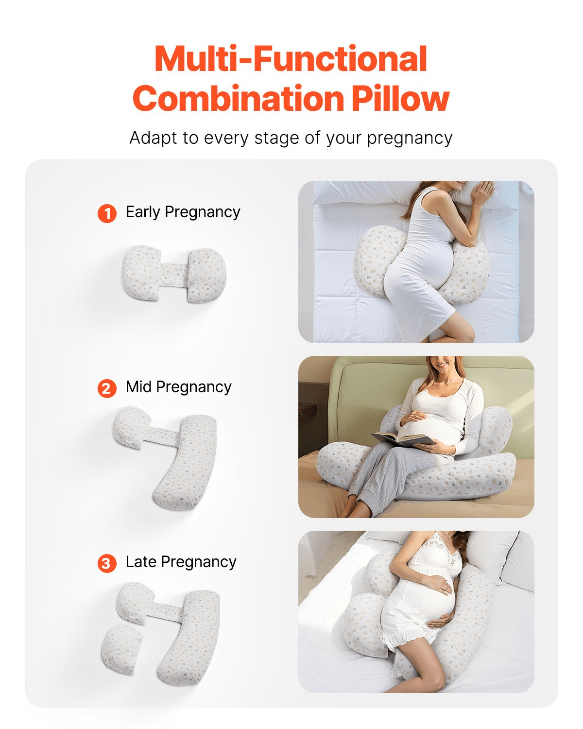 Adjustable Pregnancy Pillow - H-Shape Full Body Support for Better Sleep - Osadia Concept Store