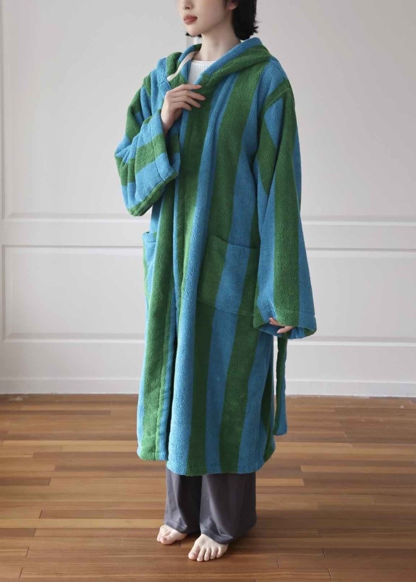 Ultra Soft Retro Whimsical Stripe Bath Robe