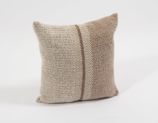 Handwoven Boucle Alpaca Pillow Cover - Brown