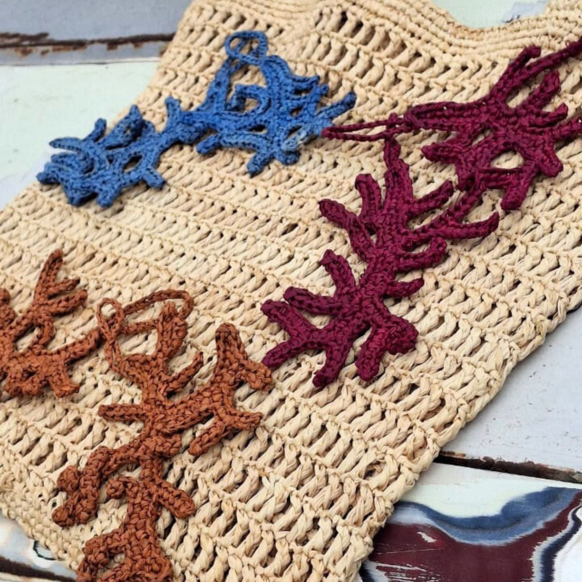 Raffia Coral Keyring