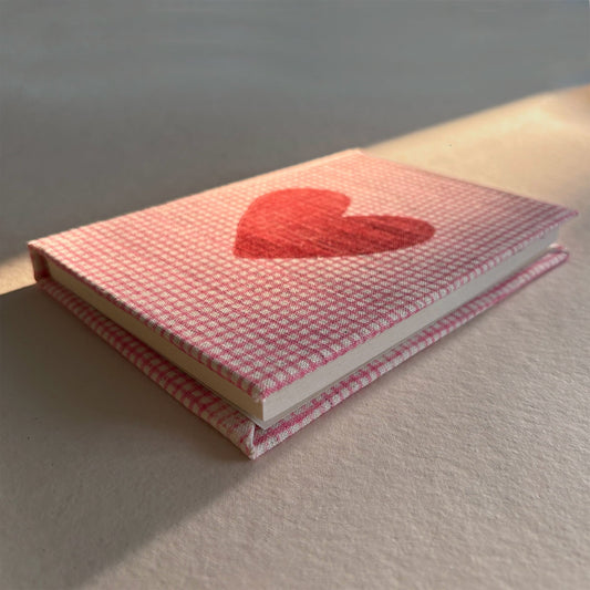 Handcrafted Sustainable A5 Diary Journal Notebook l Handmade Paper l Pink & Red Stripes