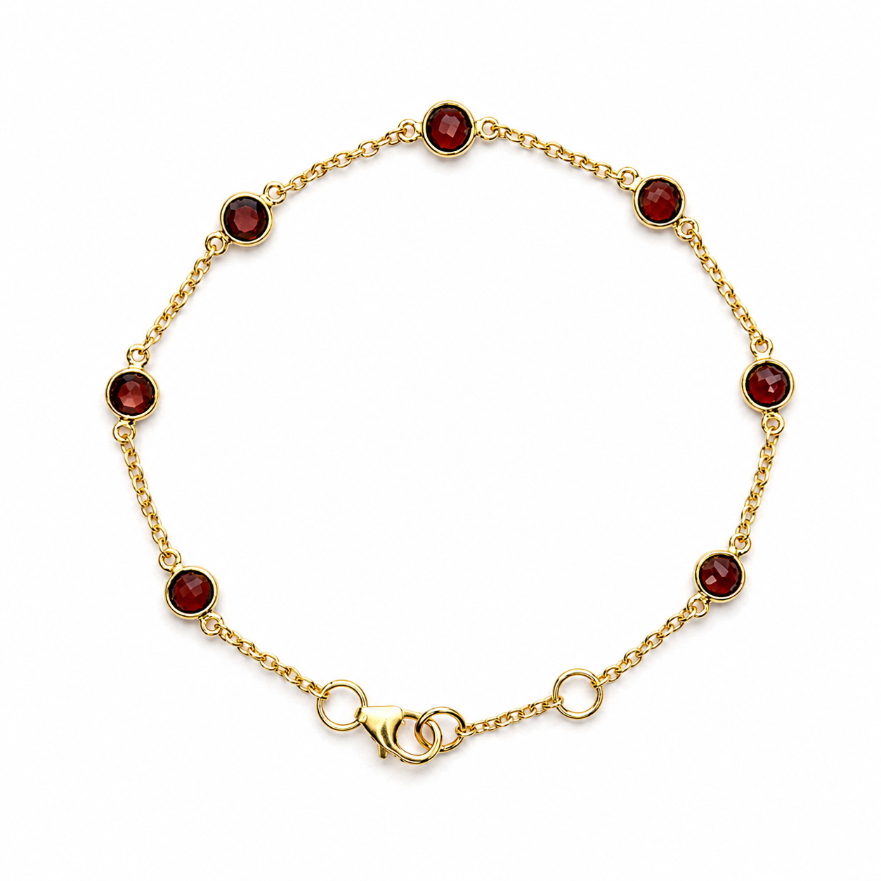 January Birthstone Bracelet — Garnet