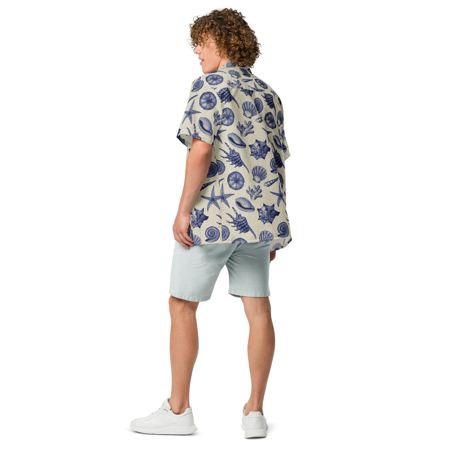 Men’s Vintage Beach Shell Hawaiian Shirt – Lightweight & Sustainable