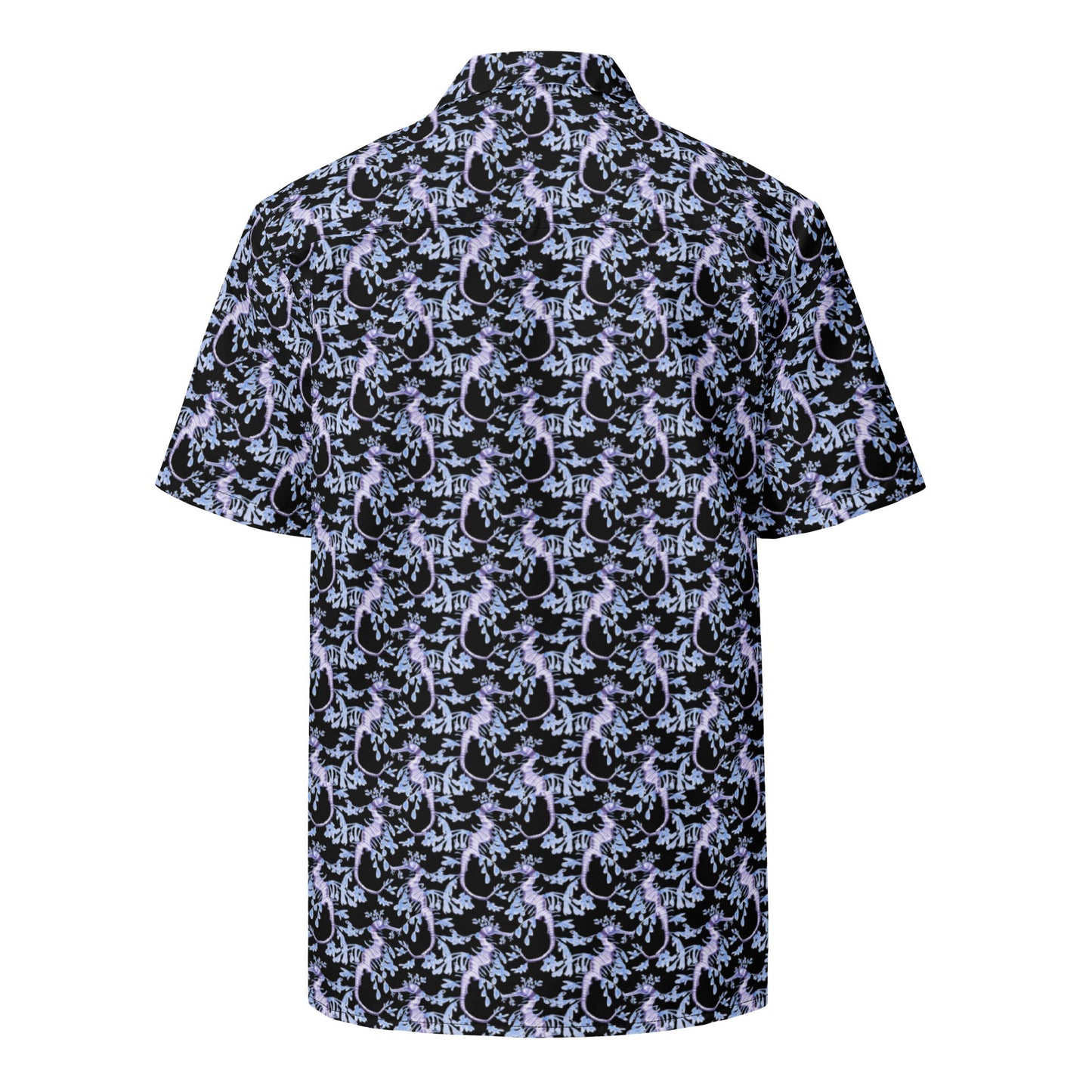 Dark Tide Tropical Black Hawaiian Shirt – Summer Ocean Button-Down