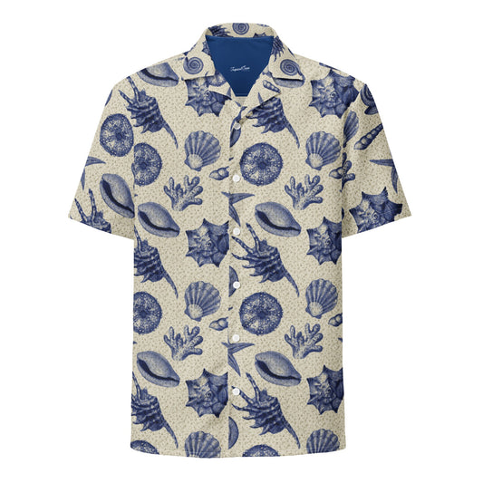 Men’s Vintage Beach Shell Hawaiian Shirt – Lightweight & Sustainable