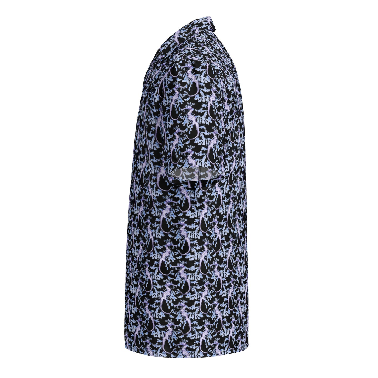 Dark Tide Tropical Black Hawaiian Shirt – Summer Ocean Button-Down