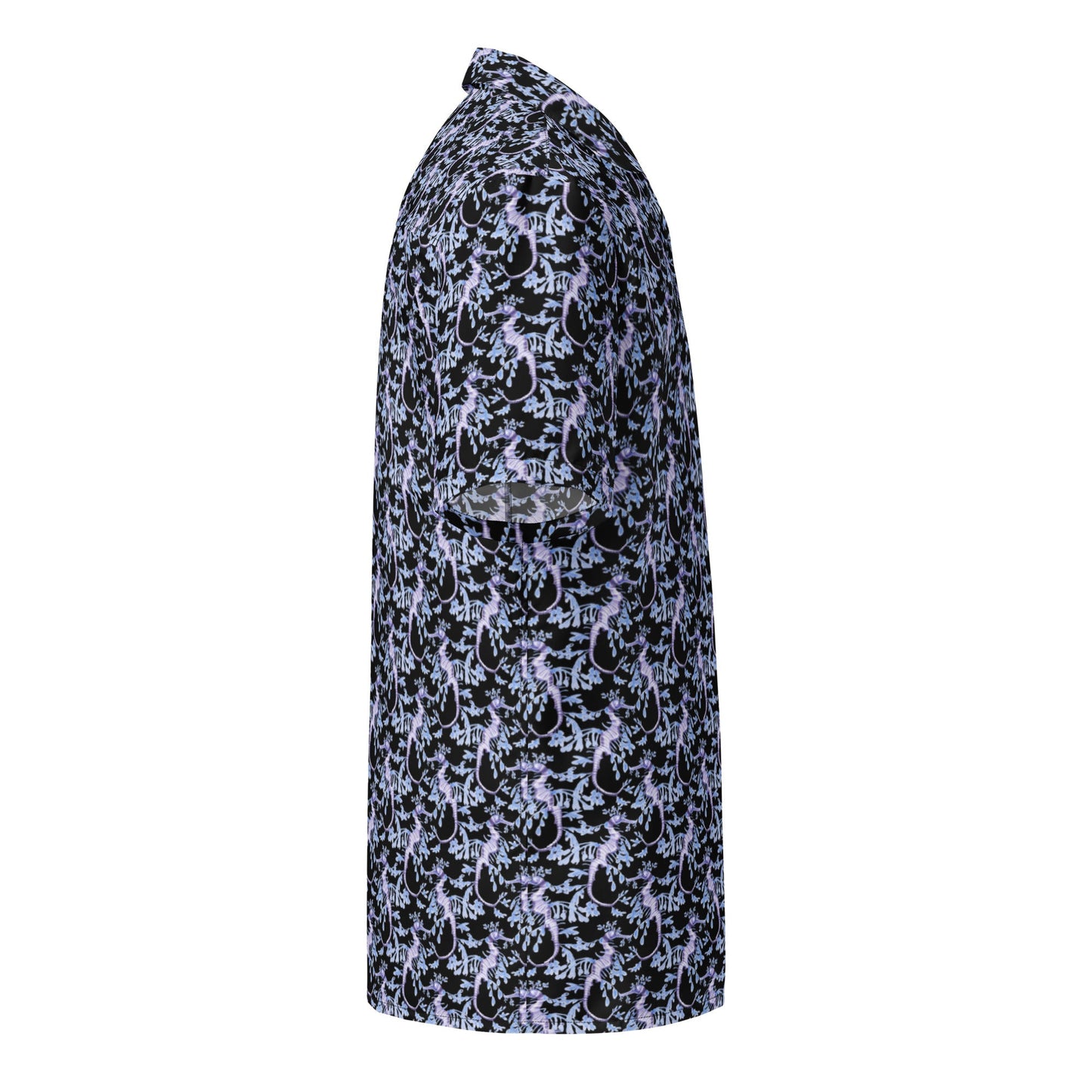 Dark Tide Tropical Black Hawaiian Shirt – Summer Ocean Button-Down
