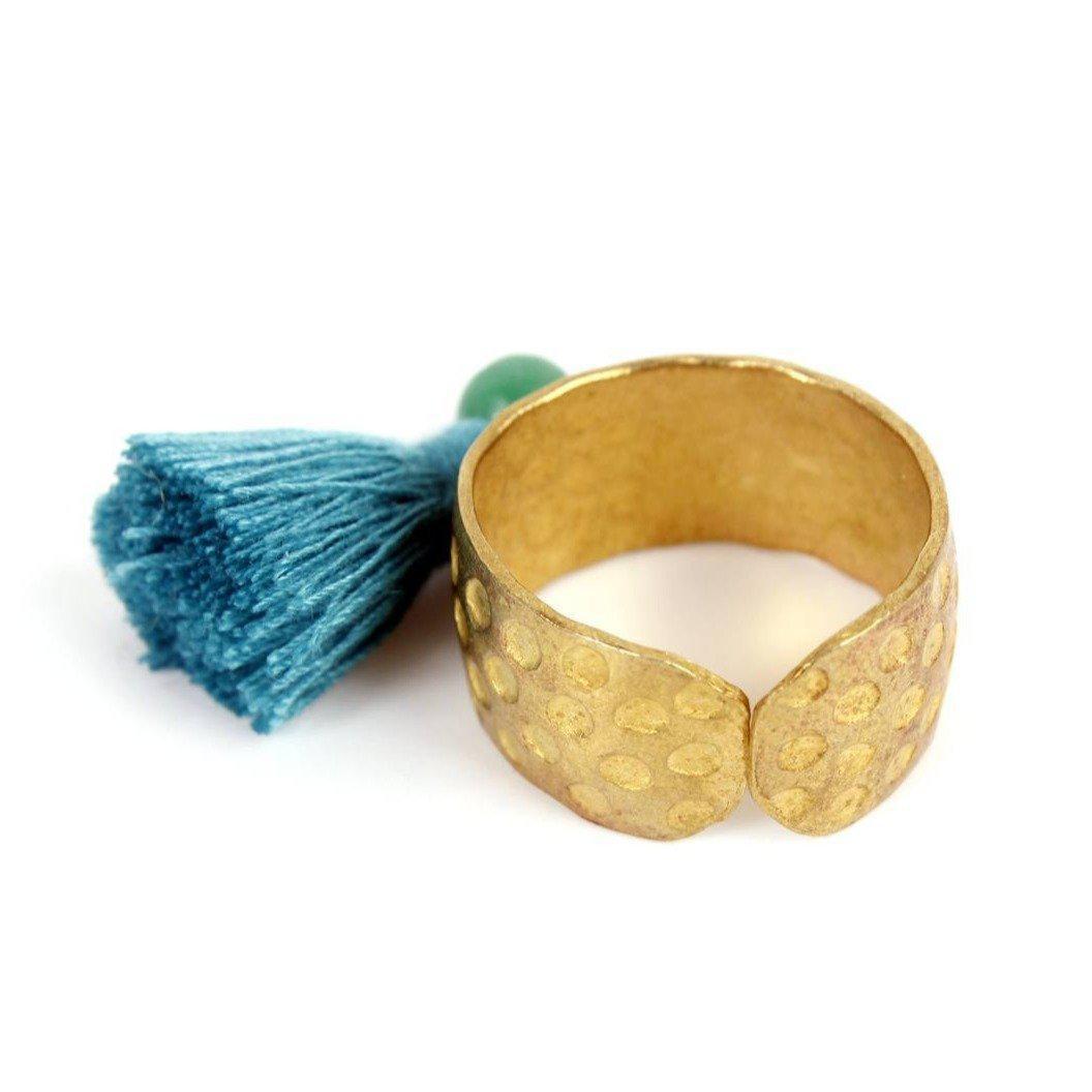 Aneesa Tassel Brass Adjustable Ring - Thailand