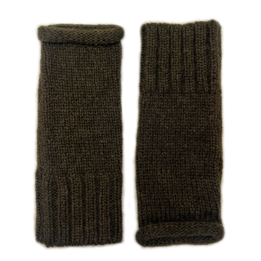 Army Green Essential Knit Alpaca Gloves