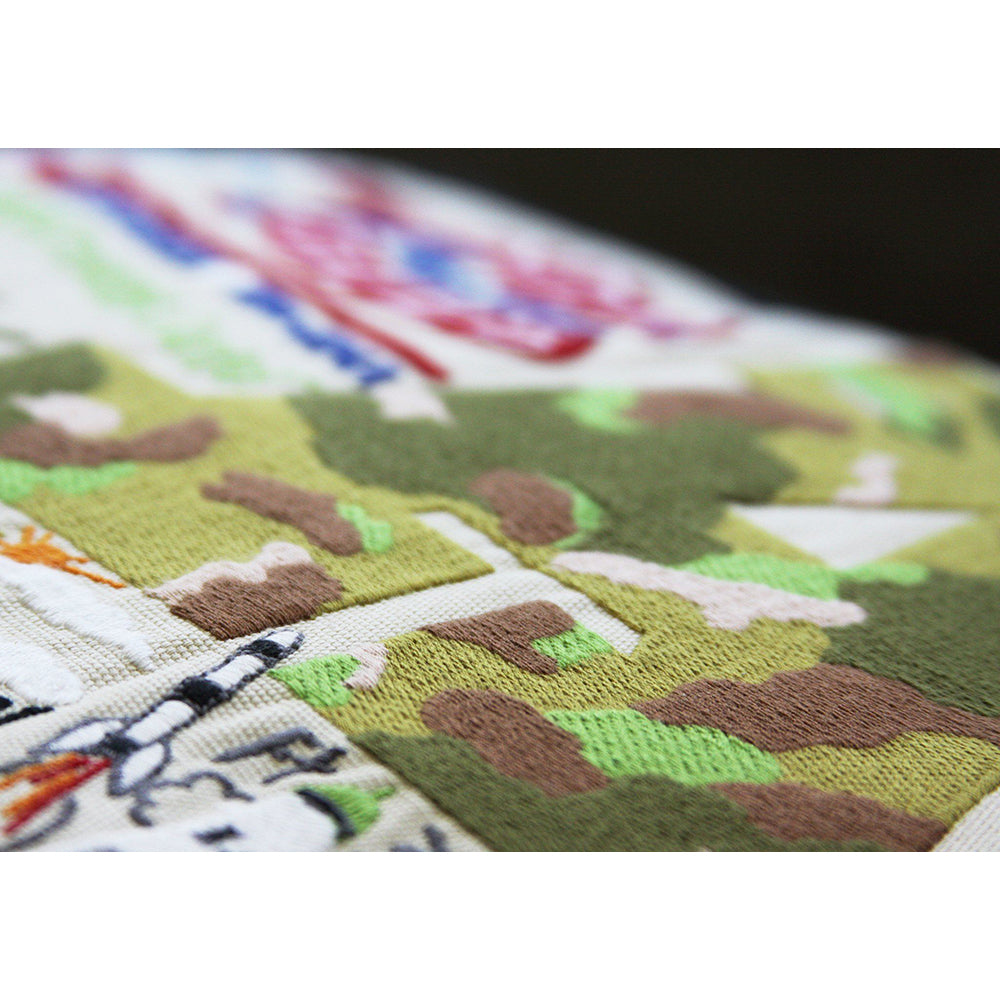 Army Large Hand-Embroidered Pillow - Osadia Concept Store