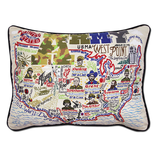 Army Large Hand-Embroidered Pillow - Osadia Concept Store