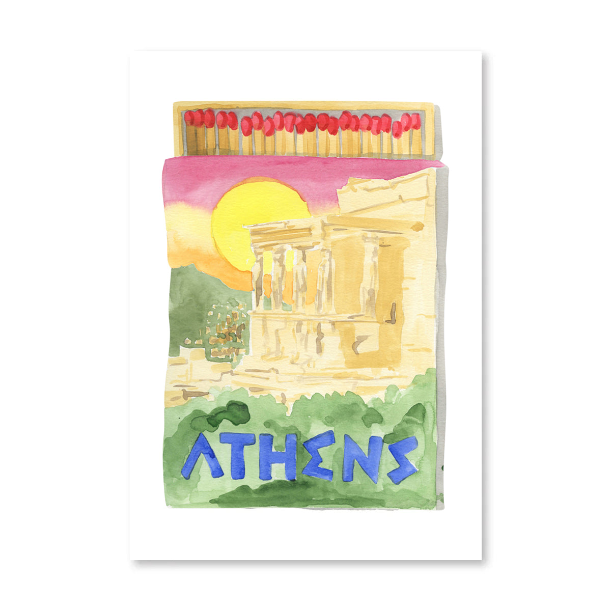 Athens Matchbook Art Print - Osadia Concept Store