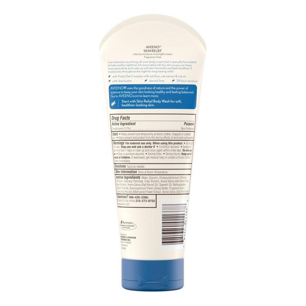 Aveeno Active Naturals Skin Relief Overnight Cream, Intense Moisture, 7.3 fl oz