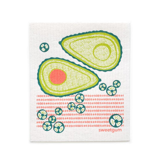 Avocado Swedish Dishcloth | Green/ Coral | Sweetgum Home - Osadia Concept Store