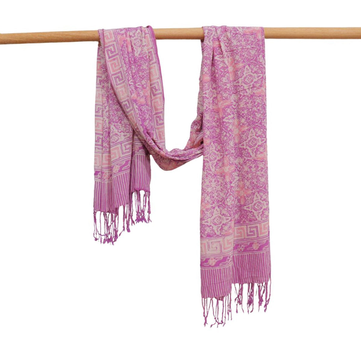 Handmade Batik Scarf - soft Cotton - Lavender Love