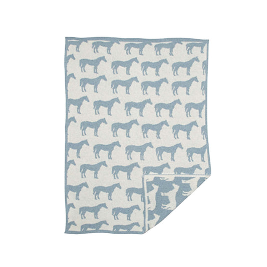 Baby Reversible Pony - Cotton Knit Blanket