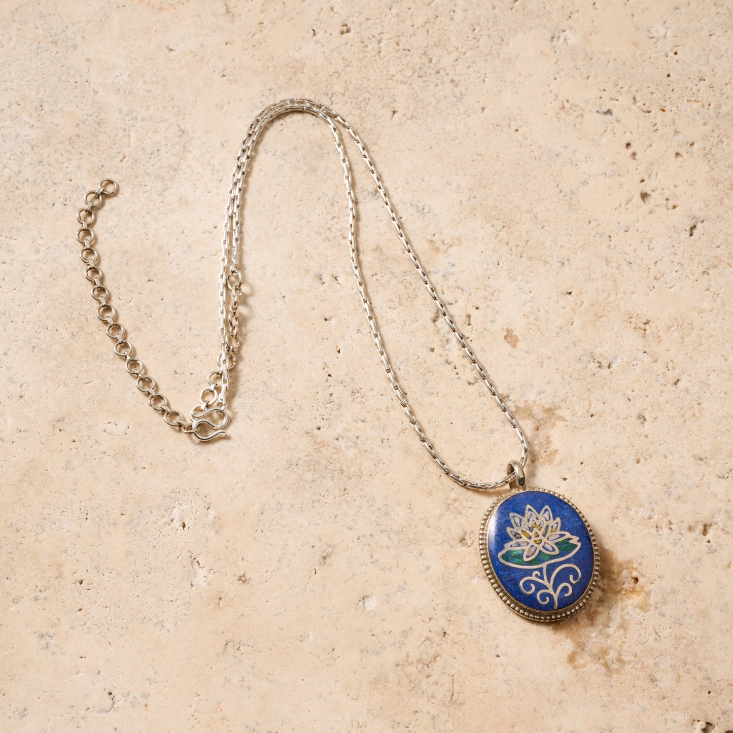 Lotus Mosaic Pendant Necklace