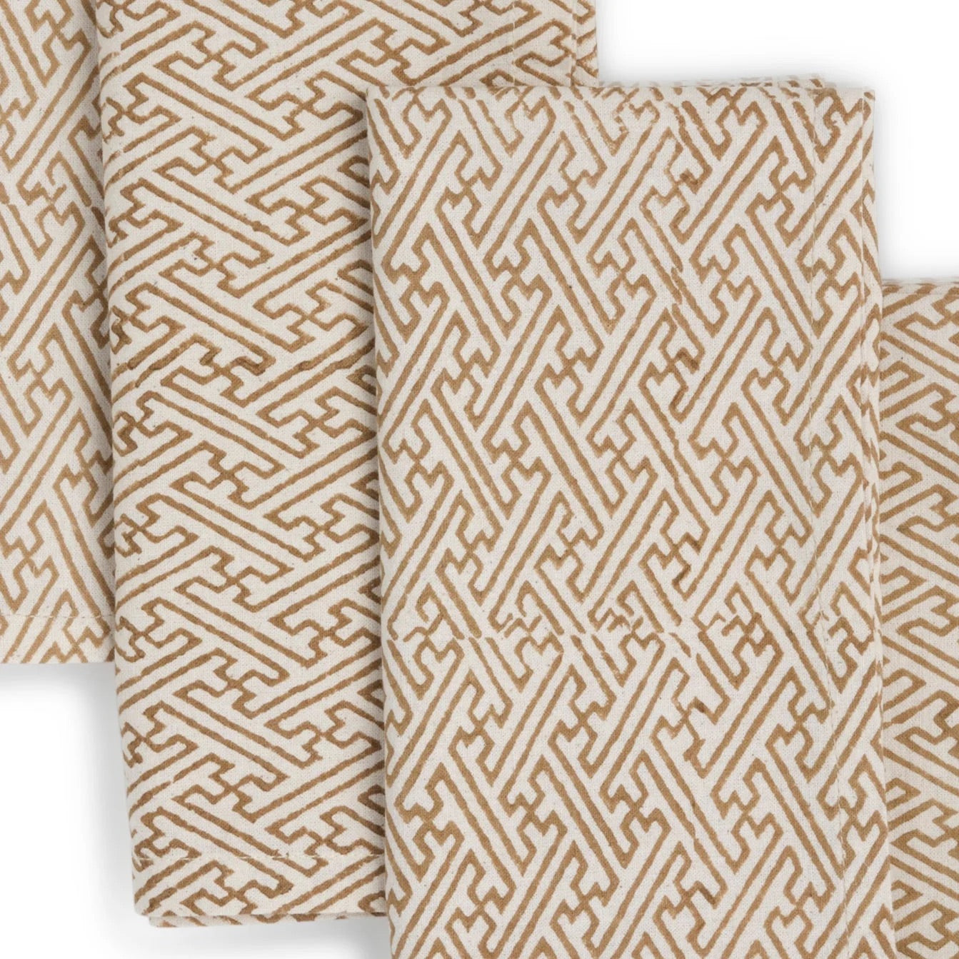 VERTEX Hand Block Printed Napkins - Set of 4. Cotton - Fair Trade - Artisan Made