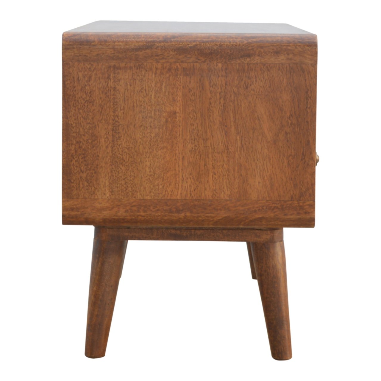 Solid Wood Curved Chestnut Media Unit