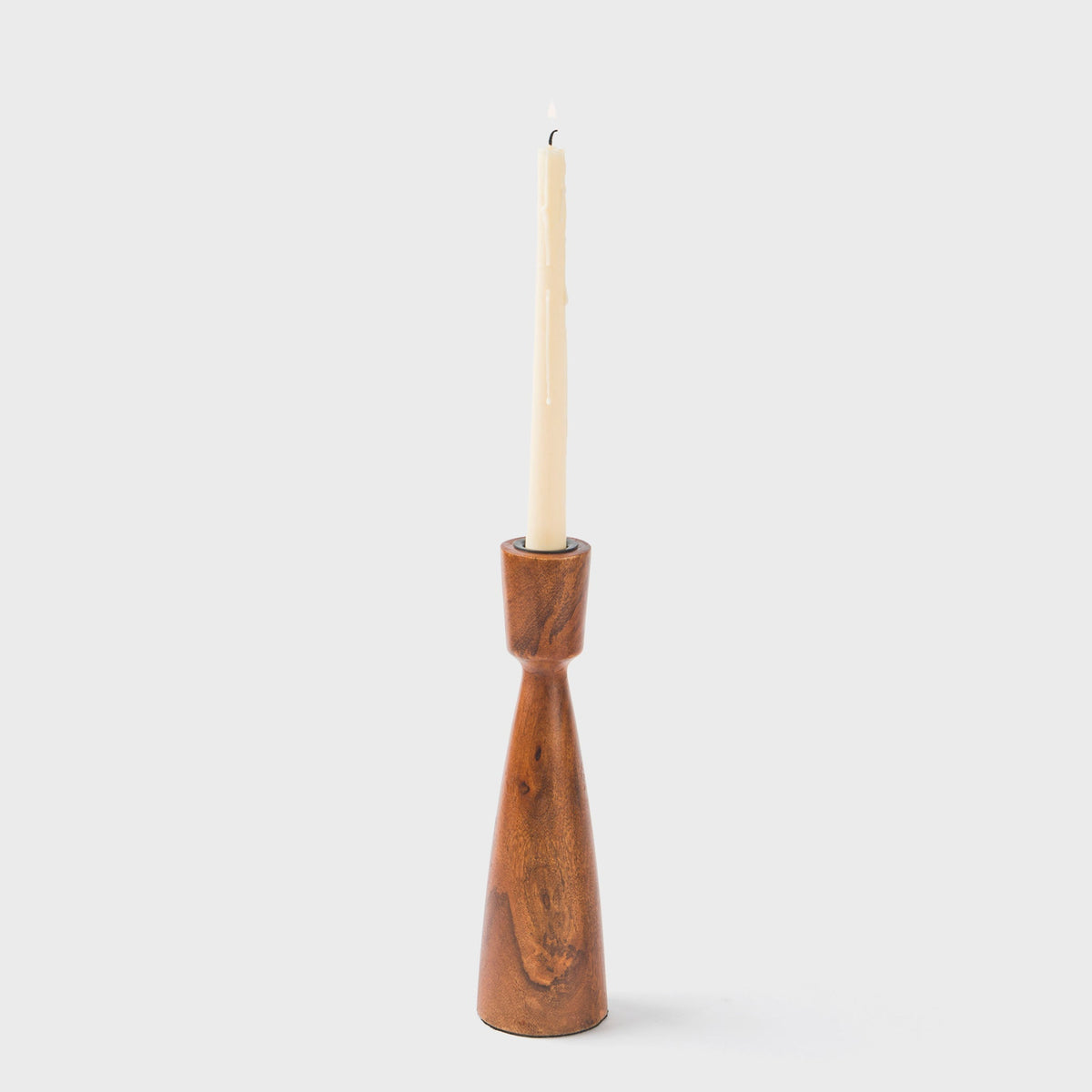 Hearth Mango Wood Taper Candlestick Holder
