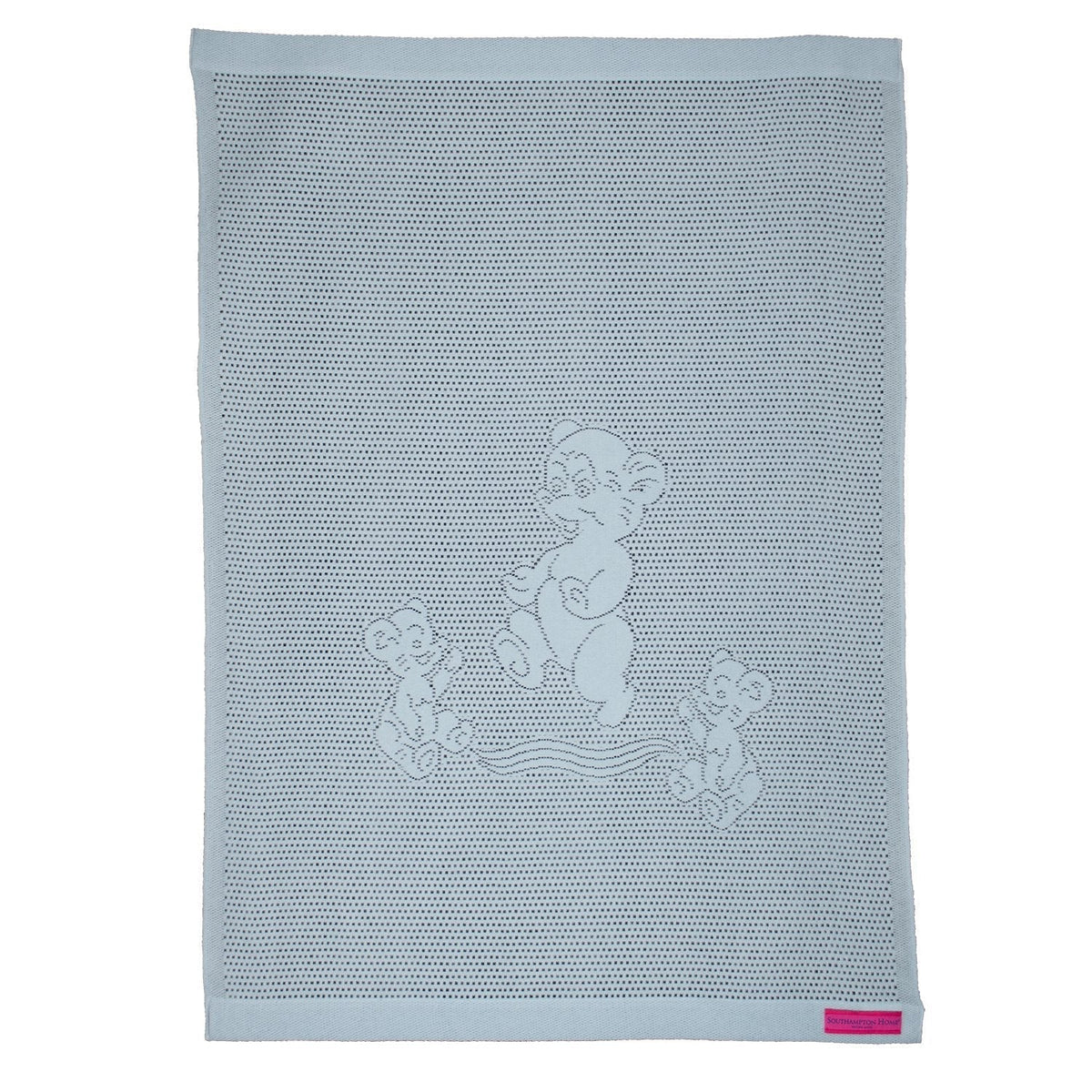 Southampton Home Lace Weave Teddy Bear Baby Blanket - Blue