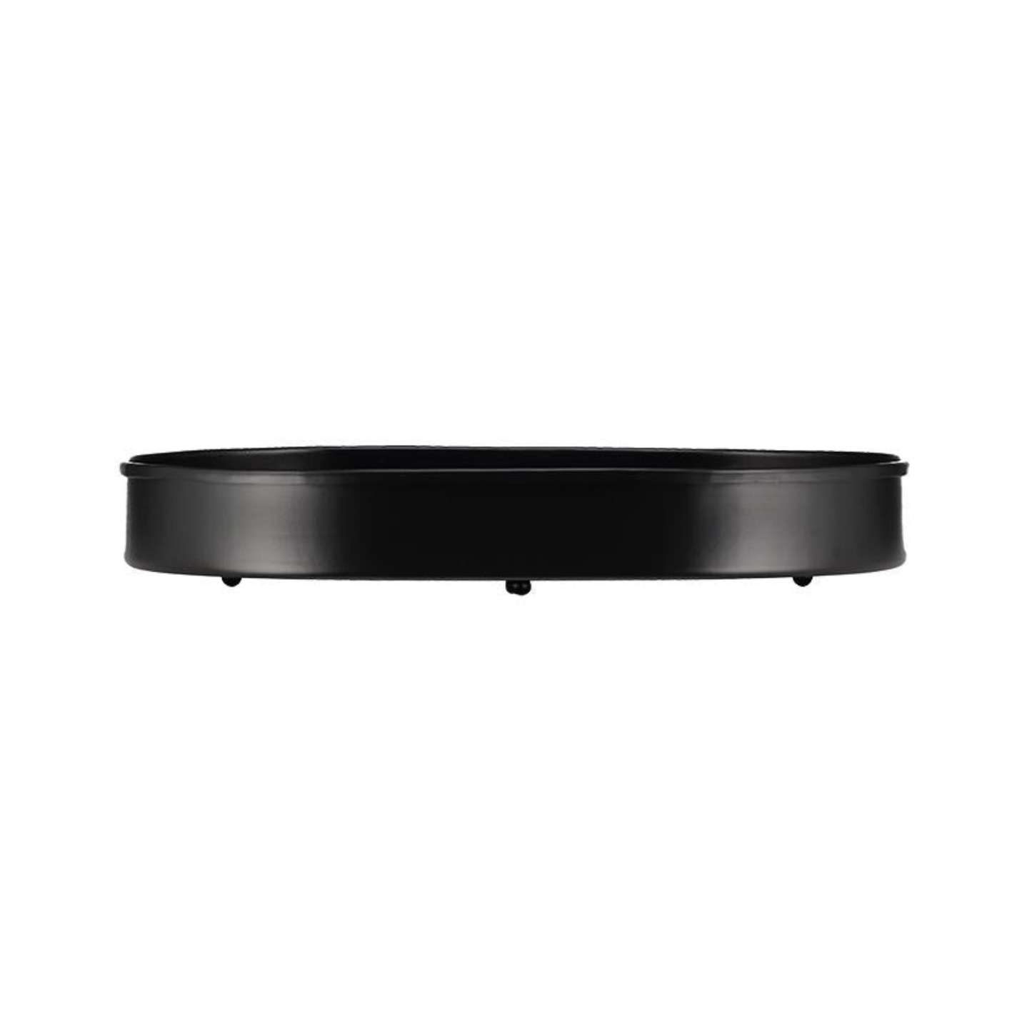 Oval Metal Candle Platter - Jet Black