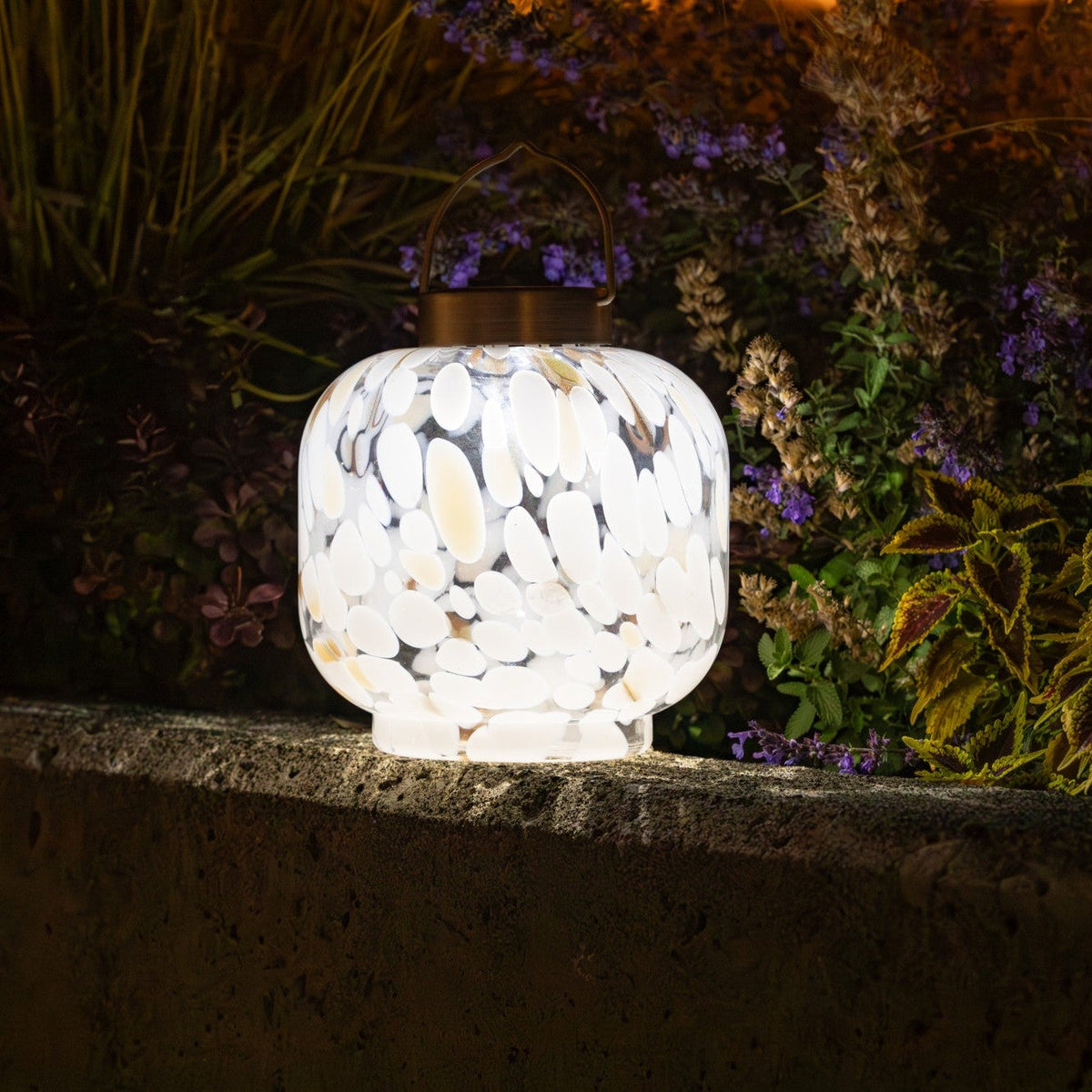 Cabin Solar Lantern 8" Handblown Glass