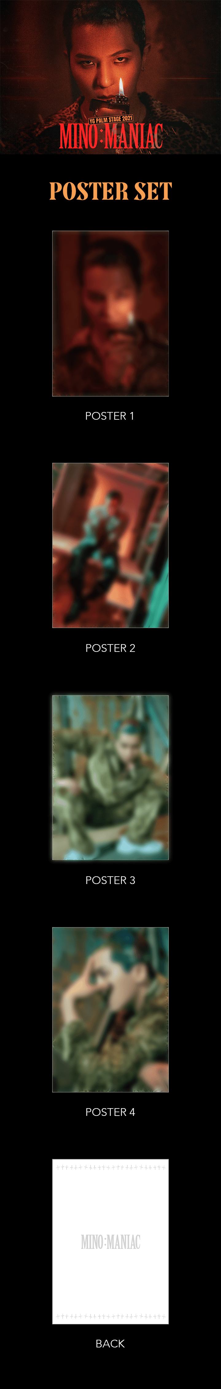 Winner Song Mino - Mino : Maniac Yg Palm Stage 2021 Official MD Poster Set