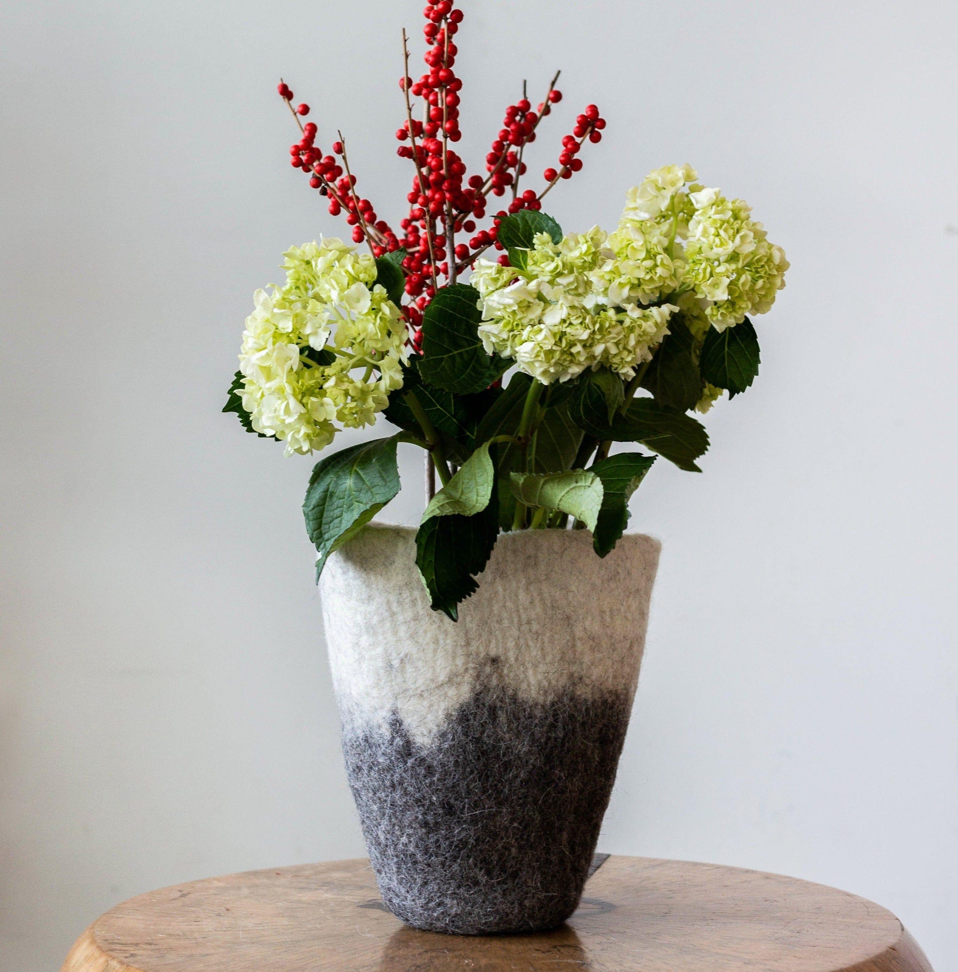 Hand-Felted Woven Wool Table Vase - Osadia Concept Store