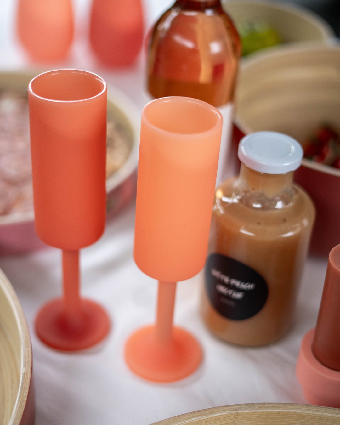terra + peach | seff | silicone unbreakable champagne flute