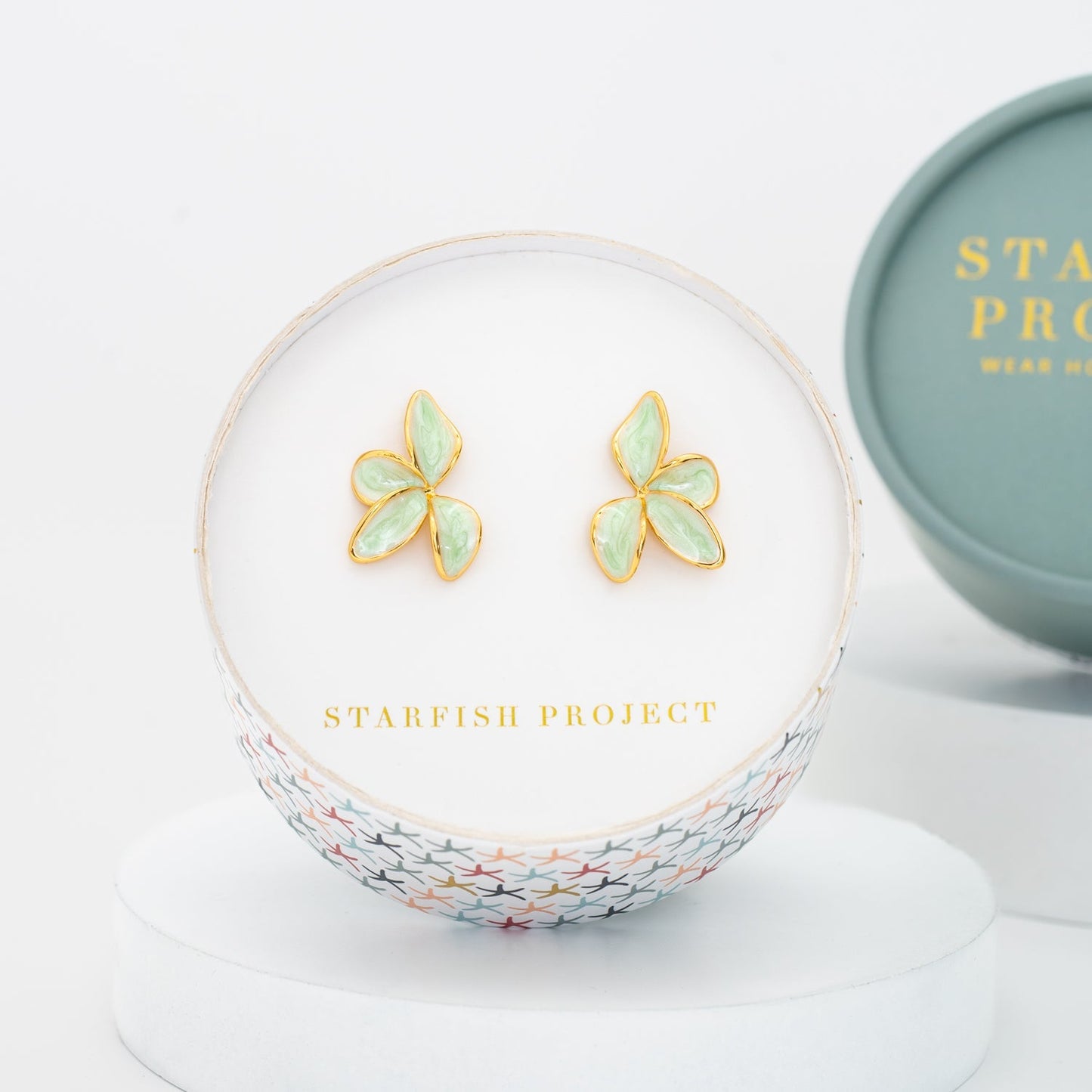 Poised Petal Earrings in Mint