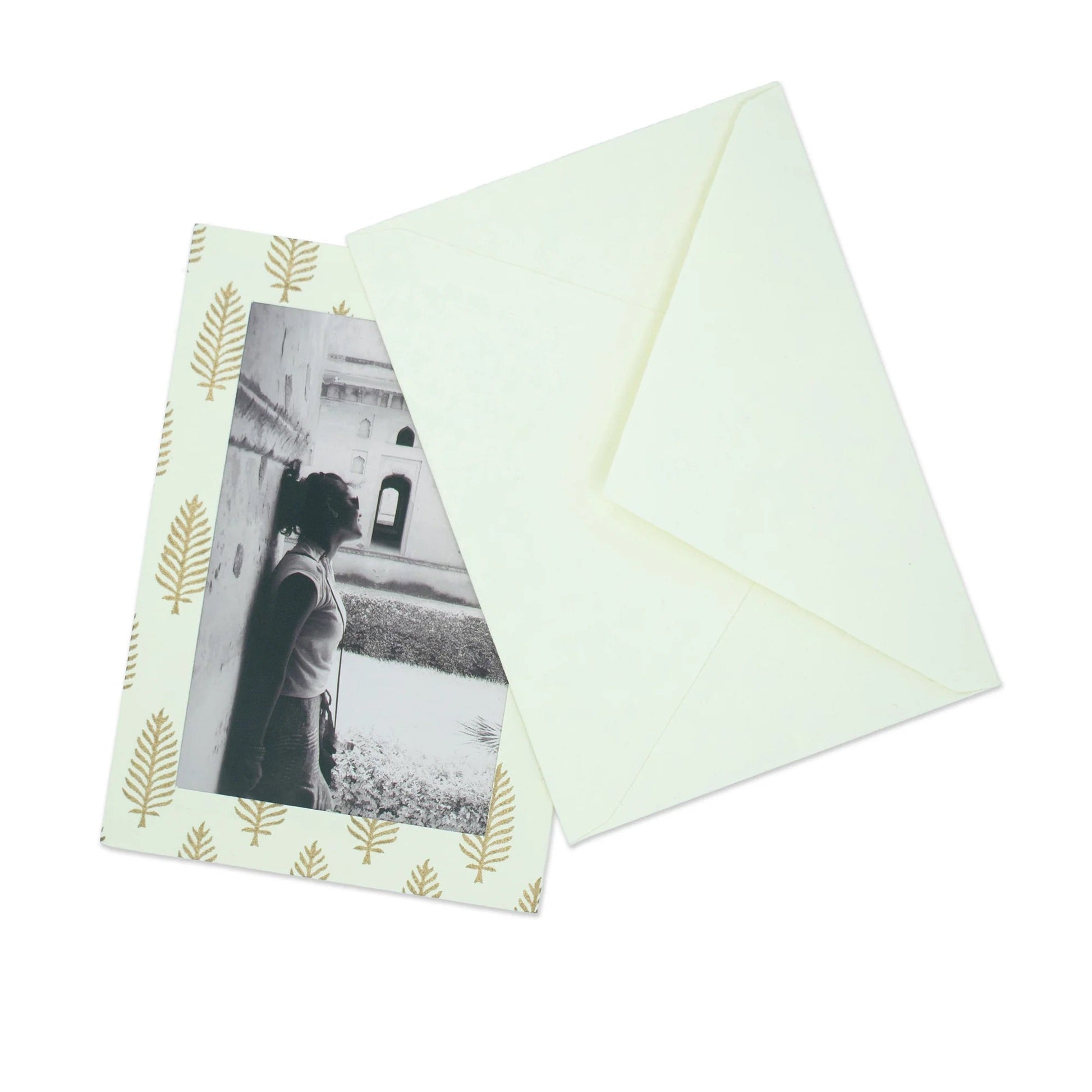 Handmade Photo Note Cards | Upcycled Tree-Free Paper | GOLDEN LEAF | Fair Trade | Set of 8 - Osadia Concept Store