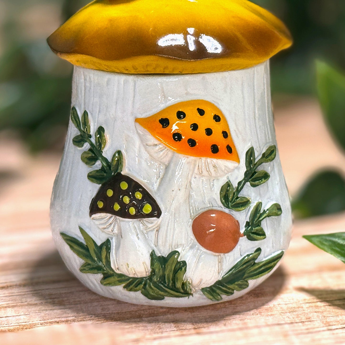 Merry Mushrooms-Inspired 70s Hand-Painted Trinket Box