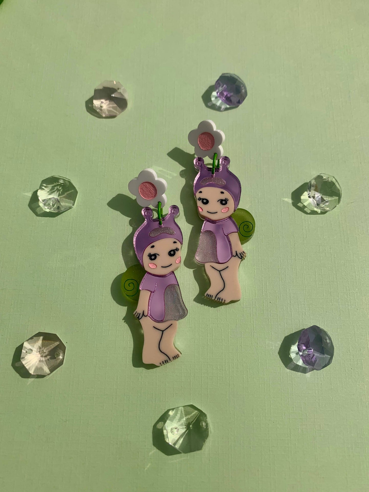 Shelly Snail Acrylic Earrings