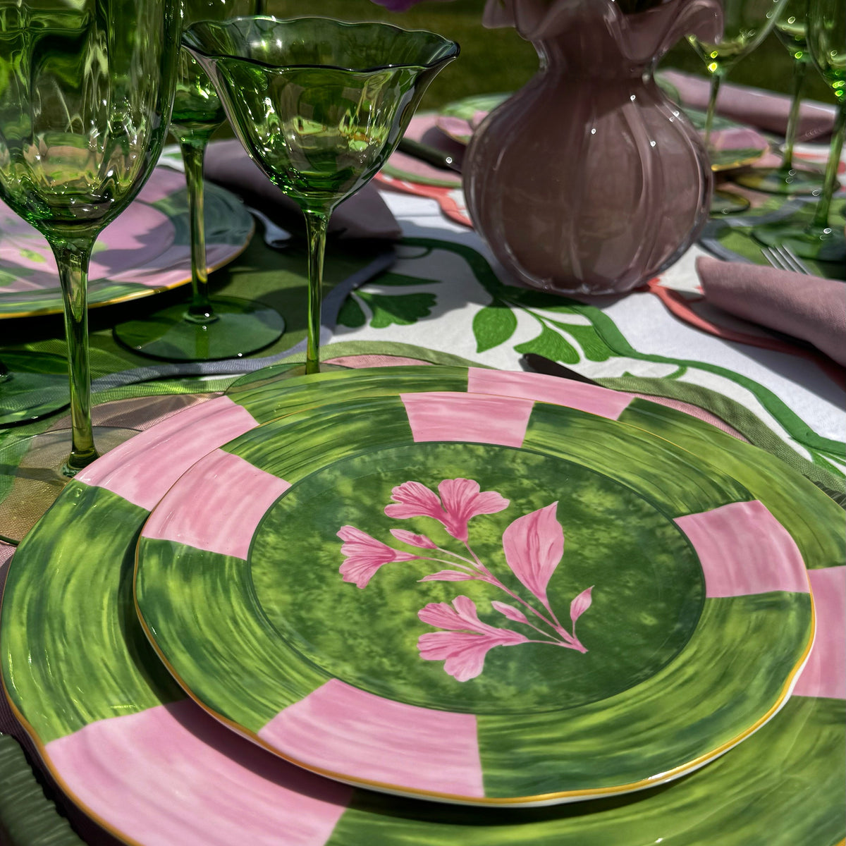 Josephine green dessert plate (set of 4)