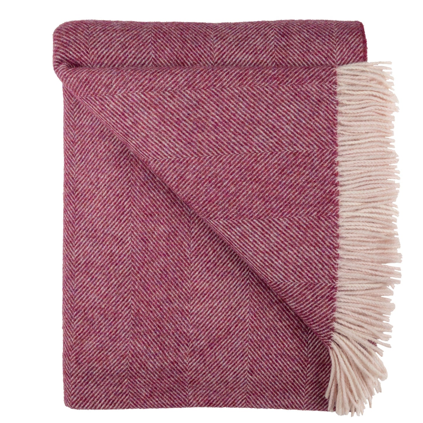 Southampton Home Shetland Lambswool Herringbone Throw – Berry | Woven in England - Osadia Concept Store