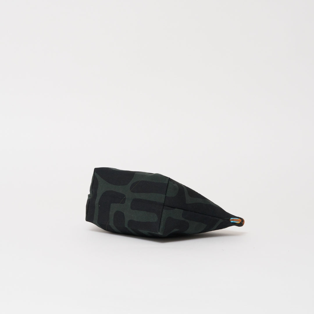 XLarge Convertible Pouch - Safari Kuba with Beaded Red Heart with Short Leather Strap
