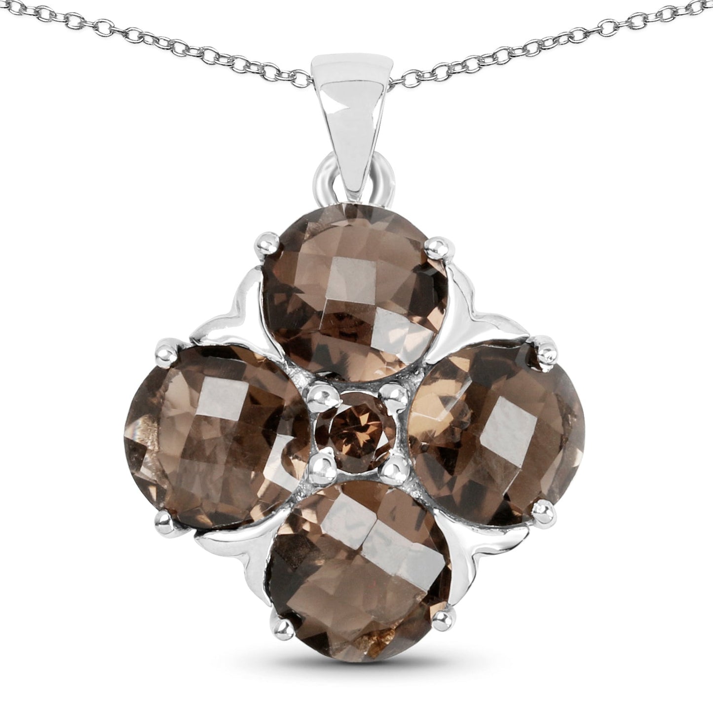7.03 Carat Genuine Smoky Quartz .925 Sterling Silver Pendant