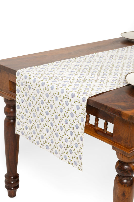 Seashell Blockprint Table Runner