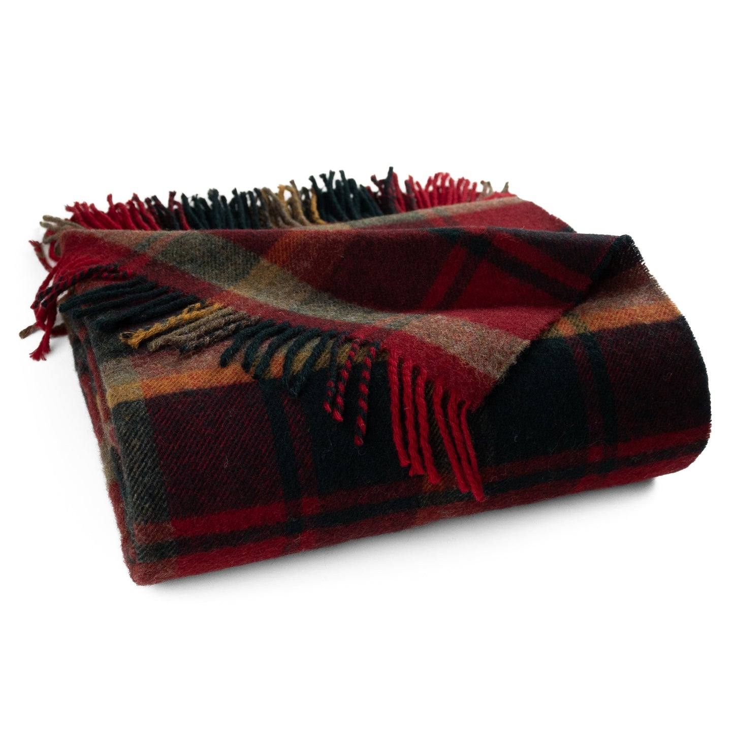 Highland Tweeds Shetland Lambswool Throw (Dark Maple)