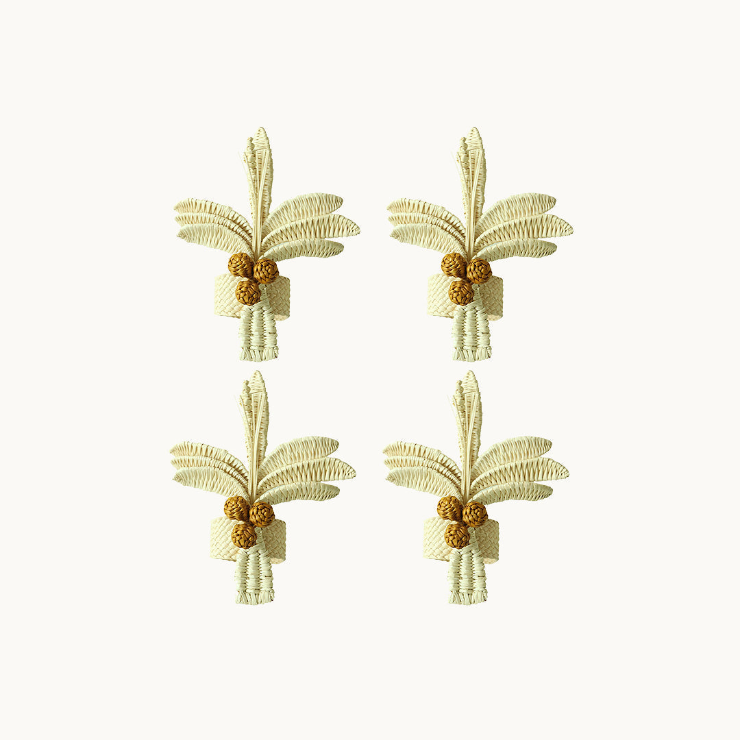 S/4 Palm Napkin Rings