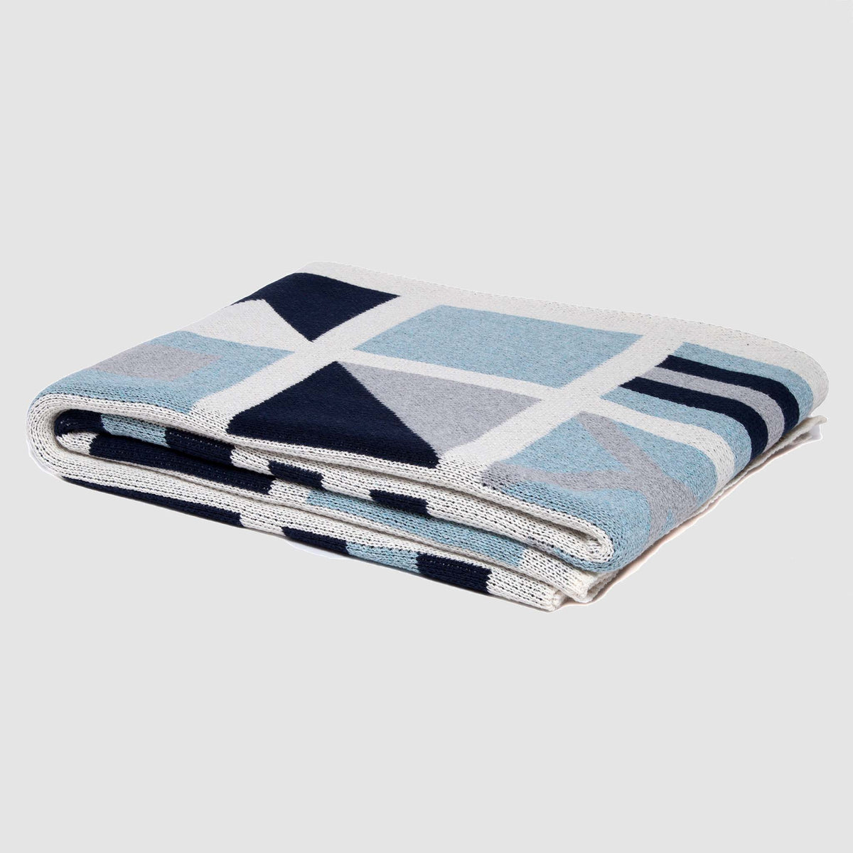 Nautical Flags - Cotton Sustainable Knit Throw Blanket