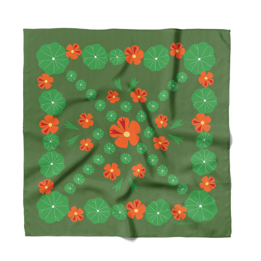 Nasturtium Garden Cotton Silk Bandana