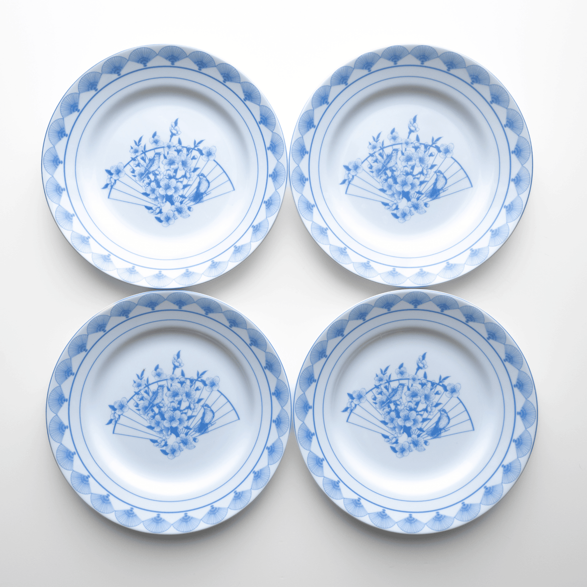Blue Nightingale Porcelain Salad Plates, Set of 4