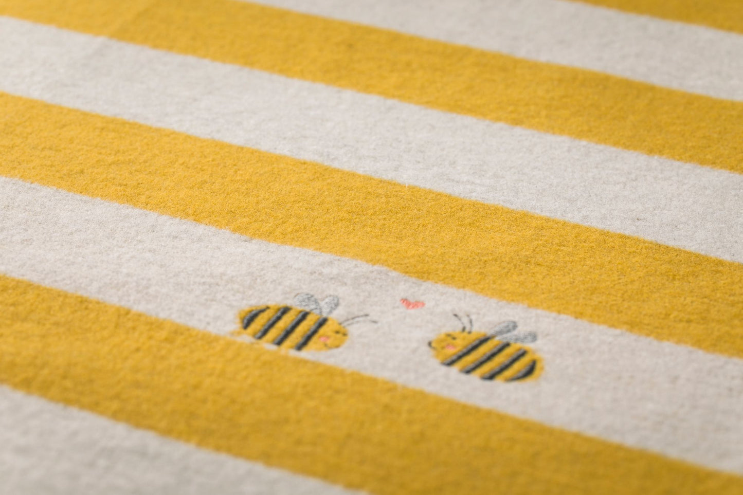 JUWEL Baby Blanket "Stripes with Bees" with Embroidery