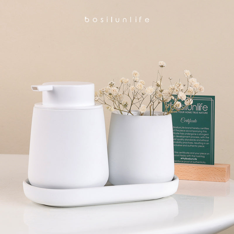 BosilunLife Foaming Bathroom Set Recycled Eco-Clay
